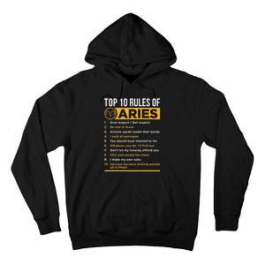 Aries Traits Facts Horoscope Zodiac Astrological Sign Gift Tall Hoodie