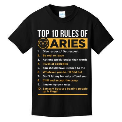 Aries Traits Facts Horoscope Zodiac Astrological Sign Gift Kids T-Shirt