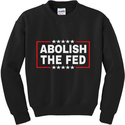 Abolish The Fed Economic Stability Reform Protest Kids Sweatshirt