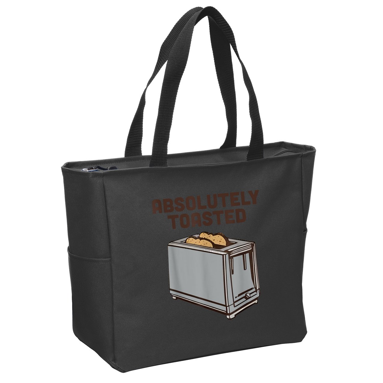 Absolutely Toasted Funny Zip Tote Bag