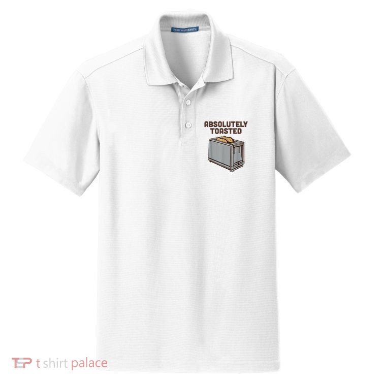 Absolutely Toasted Funny Dry Zone Grid Polo