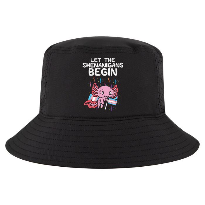 Axolotl Transgende.r Flag Shenanigans Tran.s Transsexual Pride Cool Comfort Performance Bucket Hat