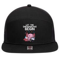 Axolotl Transgende.r Flag Shenanigans Tran.s Transsexual Pride 7 Panel Mesh Trucker Snapback Hat