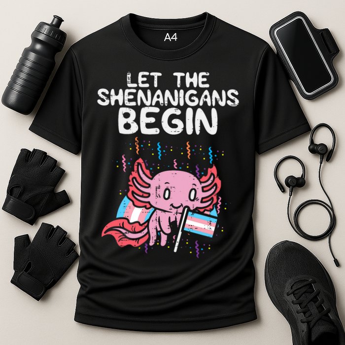 Axolotl Transgende.r Flag Shenanigans Tran.s Transsexual Pride Performance Shirt