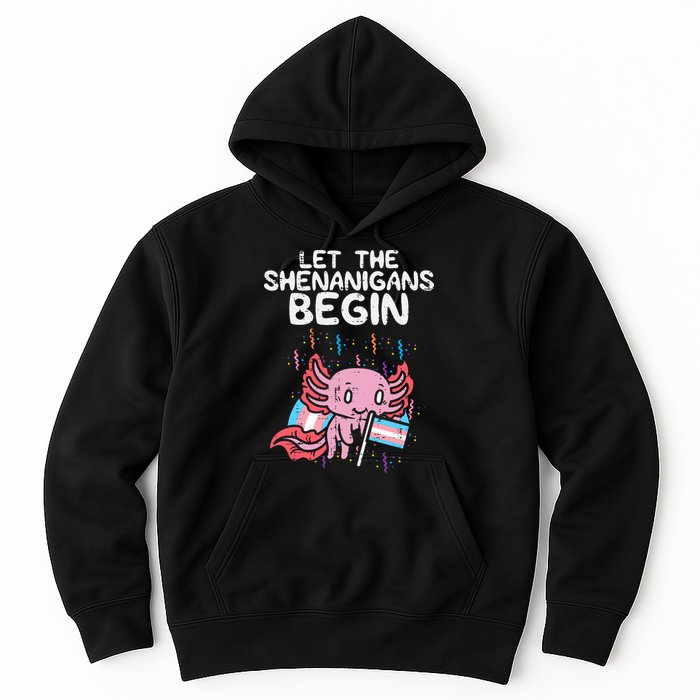 Axolotl Transgende.r Flag Shenanigans Tran.s Transsexual Pride Hoodie