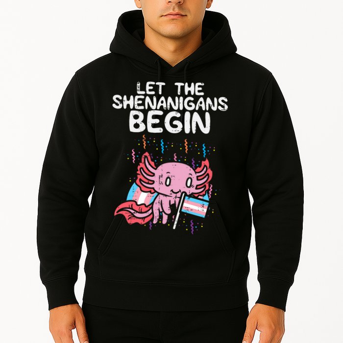 Axolotl Transgende.r Flag Shenanigans Tran.s Transsexual Pride Hoodie