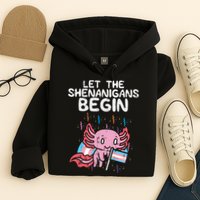 Axolotl Transgende.r Flag Shenanigans Tran.s Transsexual Pride Hoodie