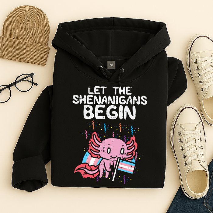 Axolotl Transgende.r Flag Shenanigans Tran.s Transsexual Pride Hoodie