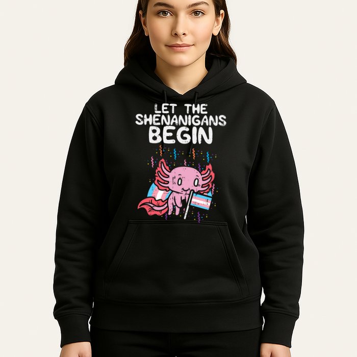 Axolotl Transgende.r Flag Shenanigans Tran.s Transsexual Pride Hoodie