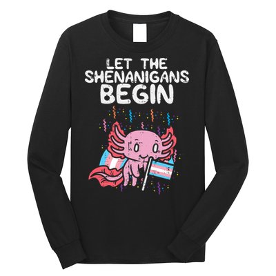 Axolotl Transgende.r Flag Shenanigans Tran.s Transsexual Pride Long Sleeve Shirt