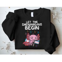 Axolotl Transgende.r Flag Shenanigans Tran.s Transsexual Pride Sweatshirt