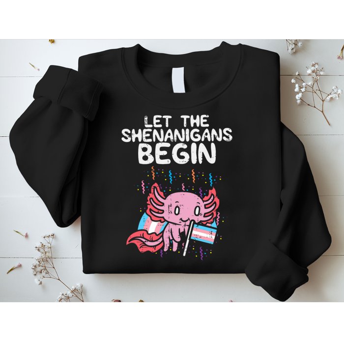 Axolotl Transgende.r Flag Shenanigans Tran.s Transsexual Pride Sweatshirt