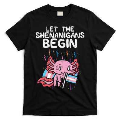Axolotl Transgende.r Flag Shenanigans Tran.s Transsexual Pride T-Shirt