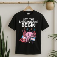 Axolotl Transgende.r Flag Shenanigans Tran.s Transsexual Pride T-Shirt