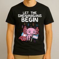 Axolotl Transgende.r Flag Shenanigans Tran.s Transsexual Pride T-Shirt