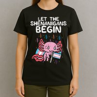 Axolotl Transgende.r Flag Shenanigans Tran.s Transsexual Pride T-Shirt