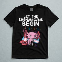 Axolotl Transgende.r Flag Shenanigans Tran.s Transsexual Pride T-Shirt