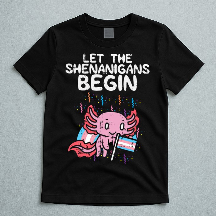 Axolotl Transgende.r Flag Shenanigans Tran.s Transsexual Pride T-Shirt