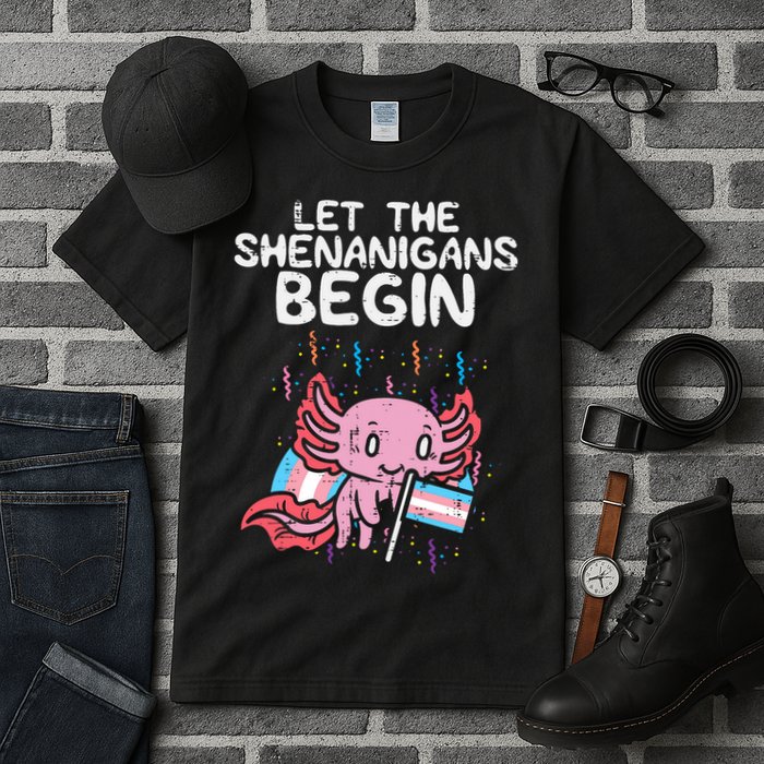 Axolotl Transgende.r Flag Shenanigans Tran.s Transsexual Pride Tall T-Shirt
