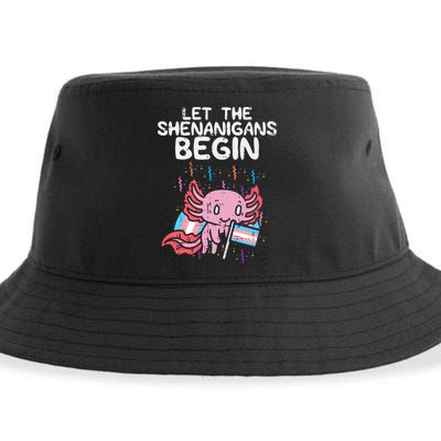 Axolotl Transgende.r Flag Shenanigans Tran.s Transsexual Pride Sustainable Bucket Hat