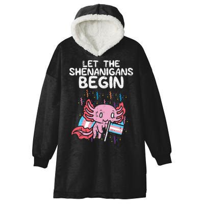 Axolotl Transgende.r Flag Shenanigans Tran.s Transsexual Pride Hooded Wearable Blanket
