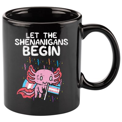 Axolotl Transgende.r Flag Shenanigans Tran.s Transsexual Pride 11oz C Handle Ceramic Mug