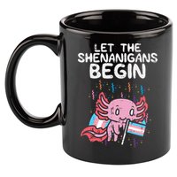 Axolotl Transgende.r Flag Shenanigans Tran.s Transsexual Pride 11oz C Handle Ceramic Mug