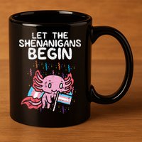Axolotl Transgende.r Flag Shenanigans Tran.s Transsexual Pride 11oz C Handle Ceramic Mug