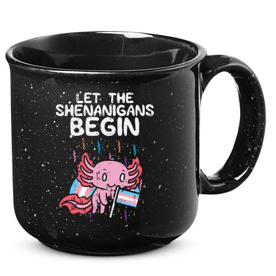 Axolotl Transgende.r Flag Shenanigans Tran.s Transsexual Pride 15oz Campfire Ceramic Mug