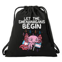 Axolotl Transgende.r Flag Shenanigans Tran.s Transsexual Pride Drawstring Bag