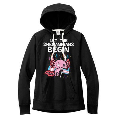 Axolotl Transgende.r Flag Shenanigans Tran.s Transsexual Pride Women's Fleece Hoodie