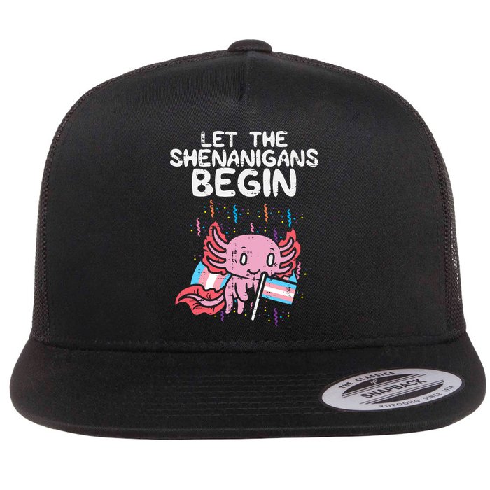 Axolotl Transgende.r Flag Shenanigans Tran.s Transsexual Pride Flatbill Hat