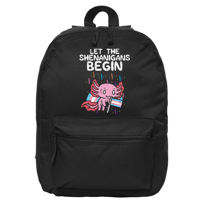 Axolotl Transgende.r Flag Shenanigans Tran.s Transsexual Pride 16 in Basic Backpack