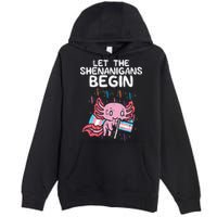 Axolotl Transgende.r Flag Shenanigans Tran.s Transsexual Pride Premium Pullover Hoodie