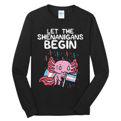 Axolotl Transgende.r Flag Shenanigans Tran.s Transsexual Pride Tall Long Sleeve T-Shirt