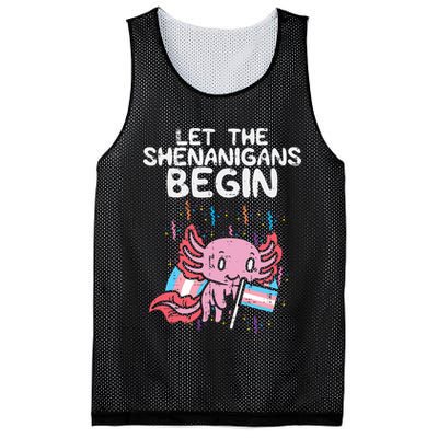Axolotl Transgende.r Flag Shenanigans Tran.s Transsexual Pride Mesh Reversible Basketball Jersey Tank