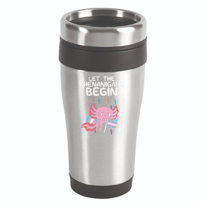 Axolotl Transgende.r Flag Shenanigans Tran.s Transsexual Pride 16oz Travel Tumbler