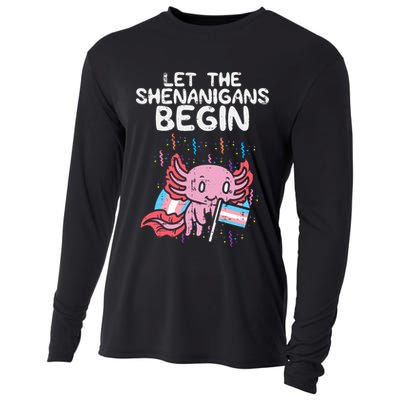 Axolotl Transgende.r Flag Shenanigans Tran.s Transsexual Pride Cooling Performance Long Sleeve Crew