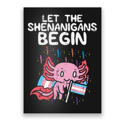 Axolotl Transgende.r Flag Shenanigans Tran.s Transsexual Pride Poster