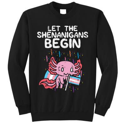 Axolotl Transgende.r Flag Shenanigans Tran.s Transsexual Pride Tall Sweatshirt