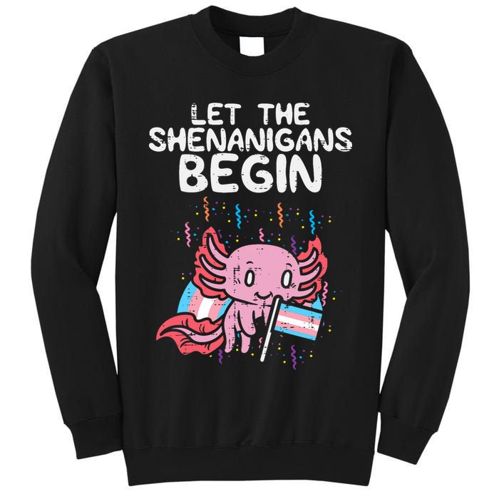 Axolotl Transgende.r Flag Shenanigans Tran.s Transsexual Pride Tall Sweatshirt