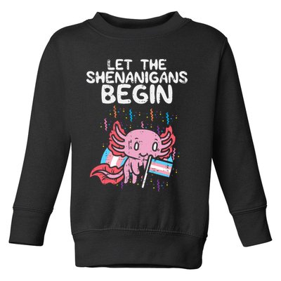 Axolotl Transgende.r Flag Shenanigans Tran.s Transsexual Pride Toddler Sweatshirt