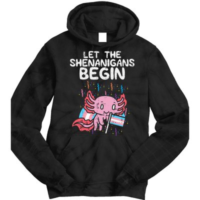 Axolotl Transgende.r Flag Shenanigans Tran.s Transsexual Pride Tie Dye Hoodie