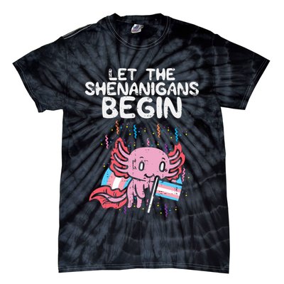 Axolotl Transgende.r Flag Shenanigans Tran.s Transsexual Pride Tie-Dye T-Shirt