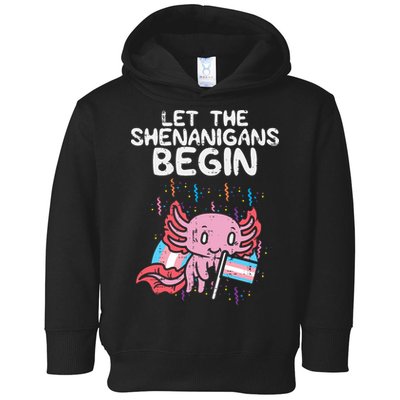 Axolotl Transgende.r Flag Shenanigans Tran.s Transsexual Pride Toddler Hoodie
