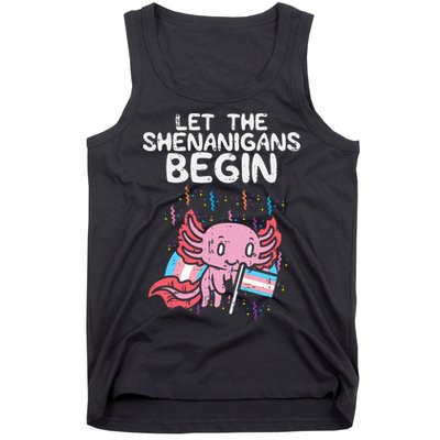 Axolotl Transgende.r Flag Shenanigans Tran.s Transsexual Pride Tank Top