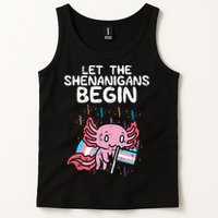 Axolotl Transgende.r Flag Shenanigans Tran.s Transsexual Pride Tank Top