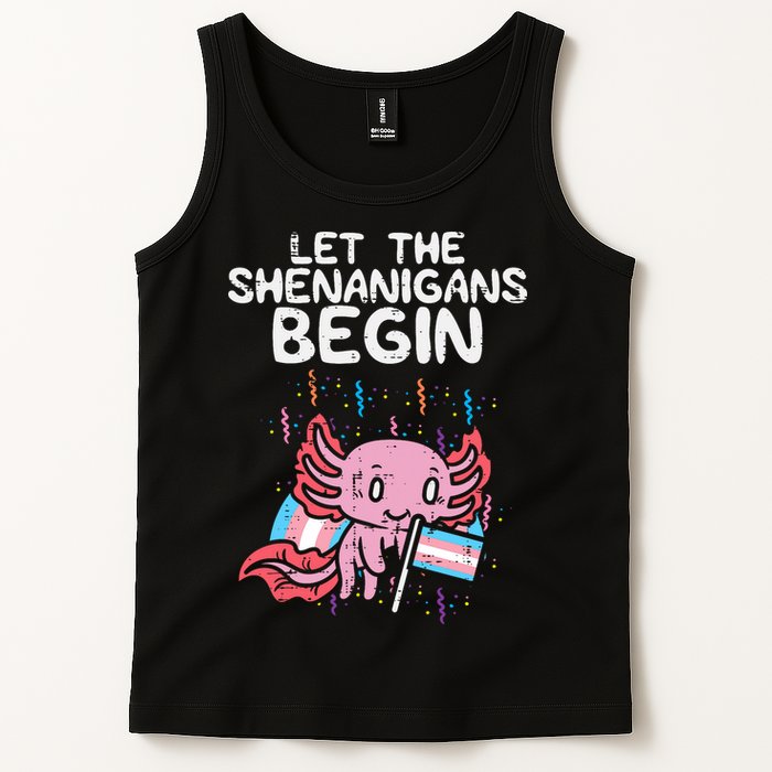 Axolotl Transgende.r Flag Shenanigans Tran.s Transsexual Pride Tank Top