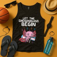 Axolotl Transgende.r Flag Shenanigans Tran.s Transsexual Pride Tank Top