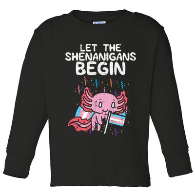 Axolotl Transgende.r Flag Shenanigans Tran.s Transsexual Pride Toddler Long Sleeve Shirt